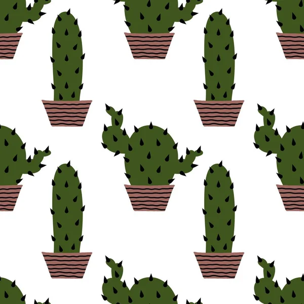 Été Floral Motif Cactus Bande Dessinée Sans Couture Pour Les — Photo