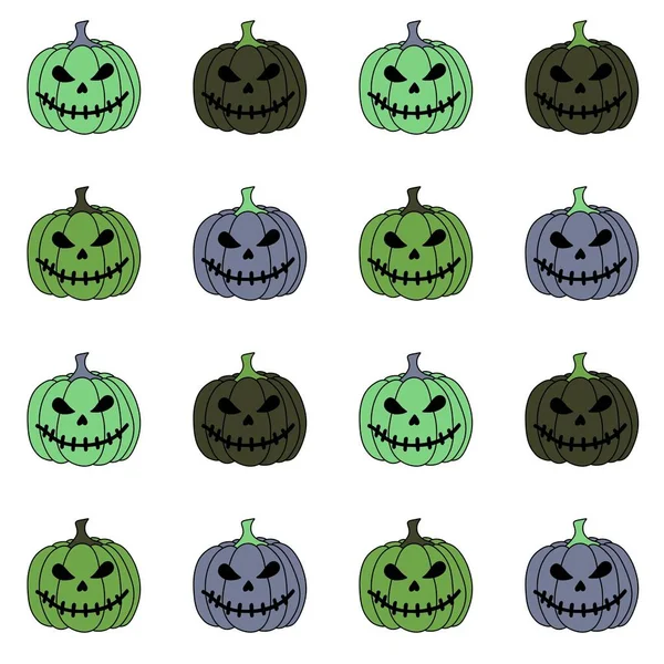 Impresión Halloween Con Calabazas Dibujos Animados Para Telas Embalaje Papel — Foto de Stock