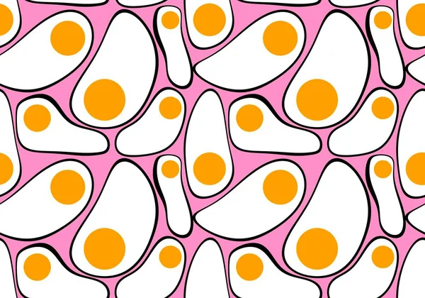 Ontbijt Naadloos Roerei Patroon Voor Stoffen Kinderen Kleding Stoffen Inpakpapier — Stockfoto