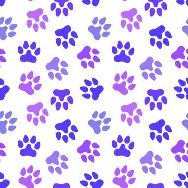 Kağıt, çocuk ve giysi baskısı, kumaş ve hobiler için kusursuz kedi köpek ayak izleri. Yüksek kaliteli illüstrasyon