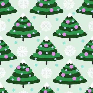 Paketleme kağıdı, çocuklar, kumaşlar, yeni yıl hediyeleri ve hobiler için kusursuz Noel ağacı deseni. Yüksek kalite fotoğraf