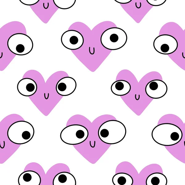 Valentines seamless cartoon hearts love pattern for kids and wrapping paper and notebooks and fabrics. High quality photo