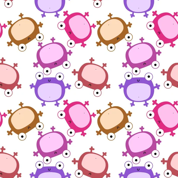 Cartoon seamless kawaii frogs pattern for kids and kindergarten and fabrics and wrapping paper. High quality photo