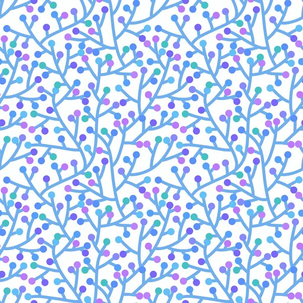 Simple Floral Seamless Branches Berries Pattern Summer Notebooks Autumn Wrapping — Stockfoto