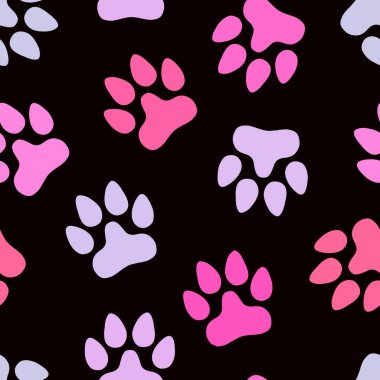 Kağıt, çocuk ve giysi baskısı, kumaş ve hobiler için kusursuz kedi köpek ayak izleri. Yüksek kaliteli illüstrasyon