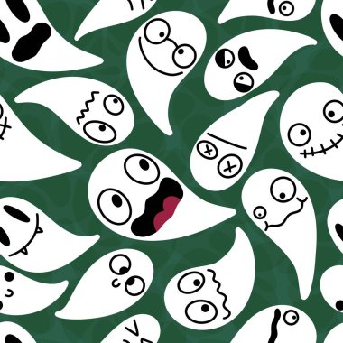 Sonbahar Cadılar Bayramı kumaşlar, ambalaj kağıtları, kıyafet baskıları ve çocuklar için kusursuz çizgi roman deseni. Yüksek kaliteli illüstrasyon