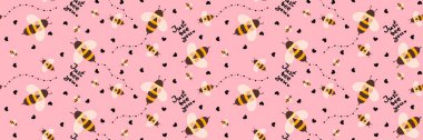 Kids seamless bee pattern for wallpaper and fabrics and textiles and packaging and gifts and cards and linens and wrapping paper. High quality photo