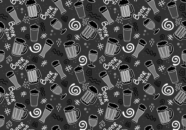 Octoberfest seamless beer pattern for fabrics and wrapping paper and menu and notebooks and packaging. High quality photo
