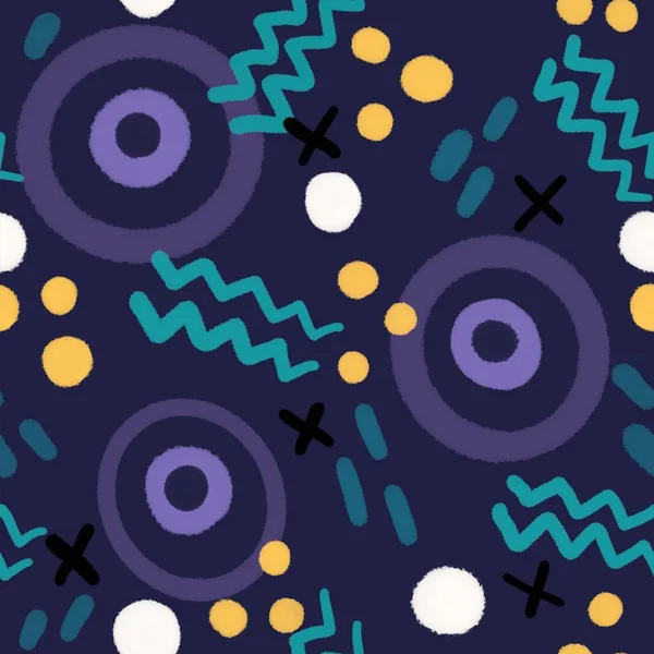 Abstract circle seamless cartoon objects pattern for clothes print and wrapping paper and notebooks and kids and products. High quality illustration