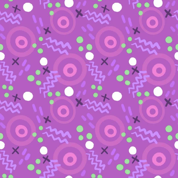 Abstract Circle Seamless Cartoon Objects Pattern Clothes Print Wrapping Paper — Foto Stock