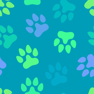 Kağıt, çocuk ve giysi baskısı, kumaş ve hobiler için kusursuz kedi köpek ayak izleri. Yüksek kaliteli illüstrasyon