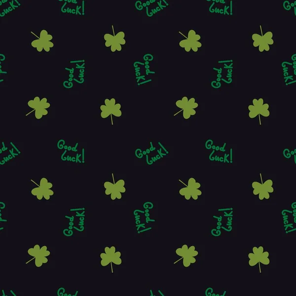 Seamless Saint Patrick Day Pattern Shamrock Wrapping Paper Clothes Print — Stockfoto