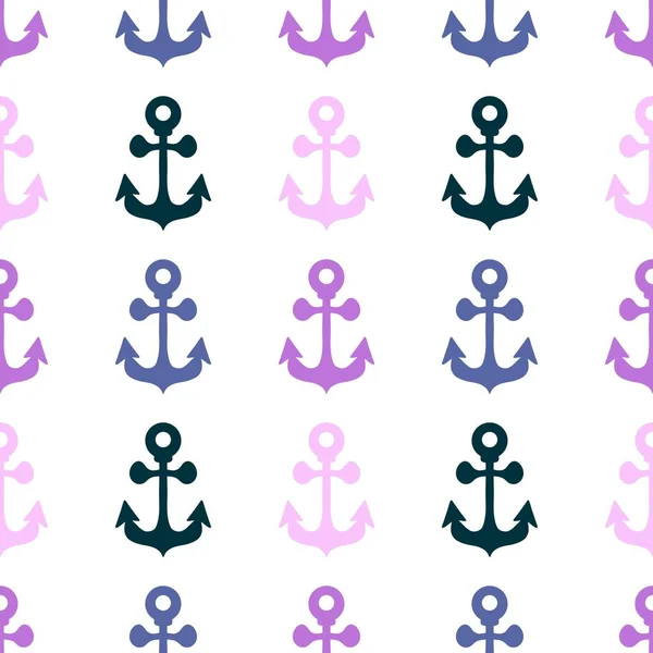 Summer Sea Anchors Seamless Pattern Fabrics Clothes Wrapping Paper Linens — Stockfoto