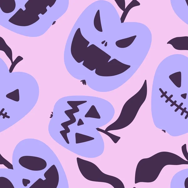 Dibujos Animados Halloween Patrón Sin Costuras Vampiro Manzana Enojado Para —  Fotos de Stock