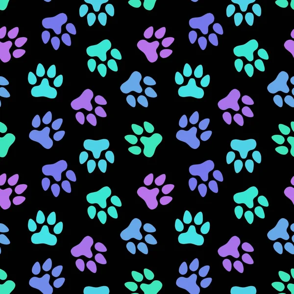 Animal Seamless Cat Dog Footprints Pattern Wrapping Paper Kids Clothes — Stock Photo, Image