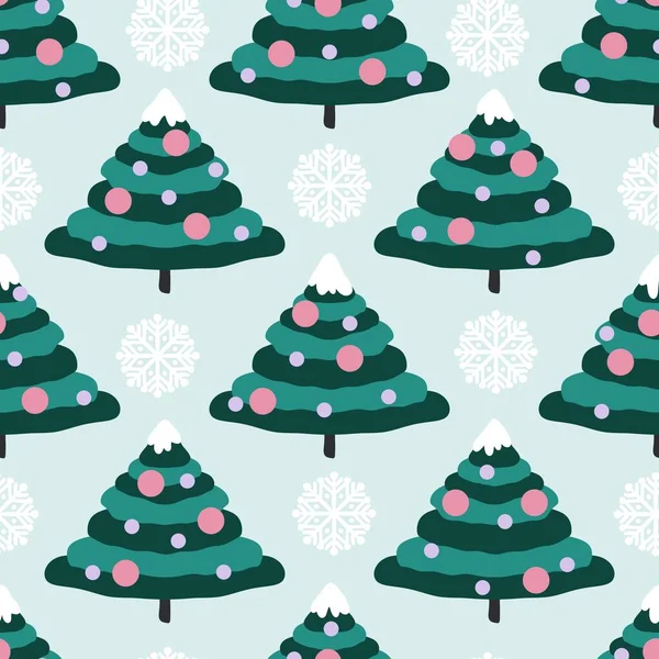 Winternahtlose Weihnachtsbaummuster Zum Einwickeln Von Papier Und Kindern Und Stoffen — Stockfoto