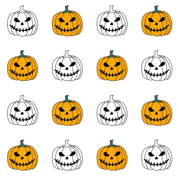 Impresión Halloween Con Calabazas Dibujos Animados Para Telas Embalaje Papel — Foto de Stock