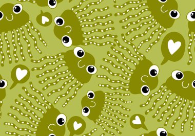 Kumaşlar, tekstil ve ambalajlar, ambalajlar, ambalajlar ve çocuklar için yaz denizi dikişsiz ahtapot deseni. Yüksek kalite fotoğraf