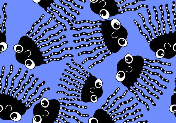 Letní Mořský Bezešvý Karikatura Chobotnice Vzor Pro Tkaniny Textilie Balení — Stock fotografie