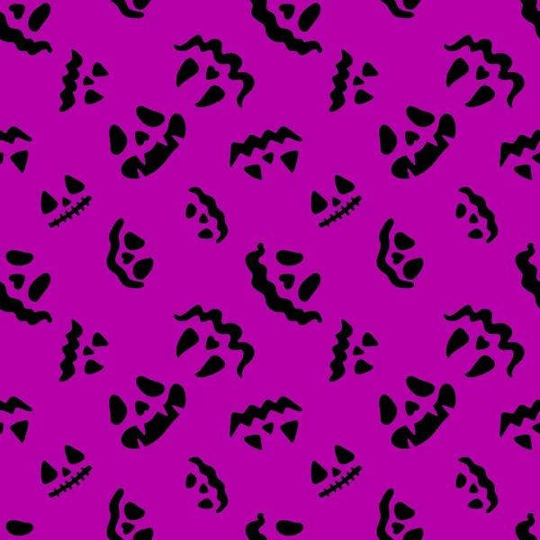 Halloween Seamless Spooky Faces Pattern Clothes Print Wrapping Paper Kids —  Fotos de Stock