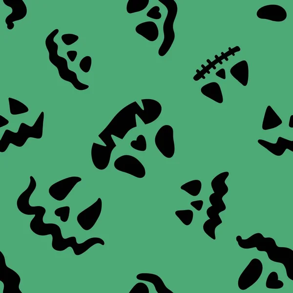 Halloween Seamless Spooky Faces Pattern Clothes Print Wrapping Paper Kids — ストック写真
