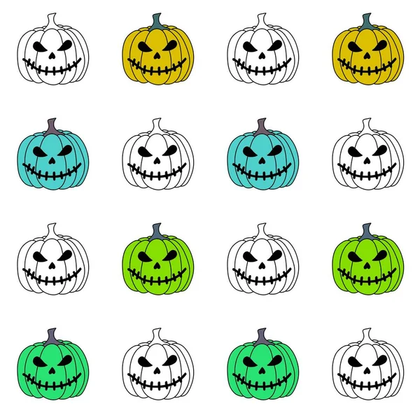 Halloween Print Met Cartoon Pompoenen Voor Stoffen Verpakking Inpakpapier Kinderen — Stockfoto