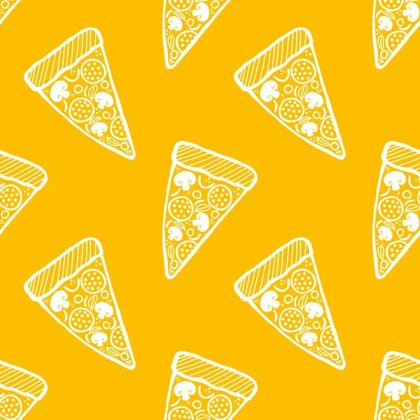 Cartoon Pizza Bezszwowy Wzór Menu Żywności Dla Tkanin Papieru Pakowania — Zdjęcie stockowe