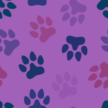 Kağıt, çocuk ve giysi baskısı, kumaş ve hobiler için kusursuz kedi köpek ayak izleri. Yüksek kaliteli illüstrasyon