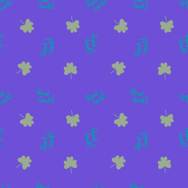 Kağıt, giysi baskısı, not defterleri ve şenlik için yonca ile kusursuz Aziz Patrick günü deseni. Yüksek kaliteli illüstrasyon