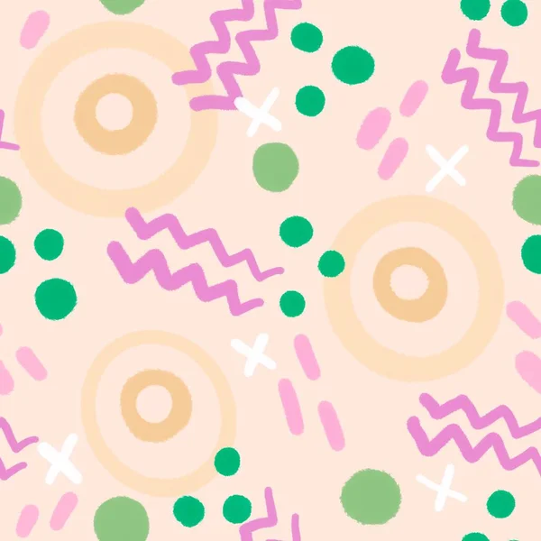 Abstract circle seamless cartoon objects pattern for clothes print and wrapping paper and notebooks and kids and products. High quality illustration