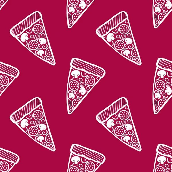 Cartoon pizza seamless food menu pattern for fabrics and wrapping paper and clothes print and accessories and kids. High quality illustration