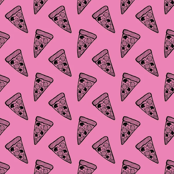 Cartoon Pizza Seamless Food Menu Pattern Fabrics Wrapping Paper Clothes — 스톡 사진