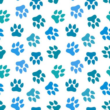 Kağıt, çocuk ve giysi baskısı, kumaş ve hobiler için kusursuz kedi köpek ayak izleri. Yüksek kaliteli illüstrasyon