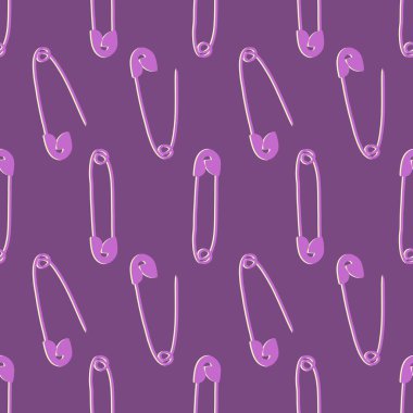 Metalik iğneler kağıt, kumaş, hobi, çocuk ve kıyafet baskısı için kusursuz dikiş desenleri. Yüksek kaliteli illüstrasyon