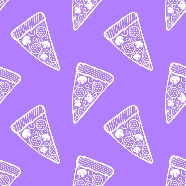 Cartoon Pizza Nahtlose Speisekarte Muster Für Stoffe Und Packpapier Und — Stockfoto