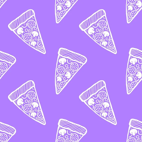 Cartoon Pizza Seamless Food Menu Pattern Fabrics Wrapping Paper Clothes — 스톡 사진