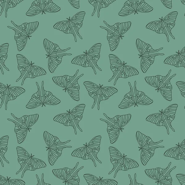 Luna Moth Seamless Butterfly Pattern Fabrics Wrapping Paper Notebooks Summer — Photo