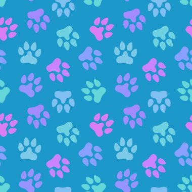 Kağıt, çocuk ve giysi baskısı, kumaş ve hobiler için kusursuz kedi köpek ayak izleri. Yüksek kaliteli illüstrasyon