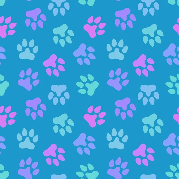 Animal Seamless Cat Dog Footprints Pattern Wrapping Paper Kids Clothes —  Fotos de Stock