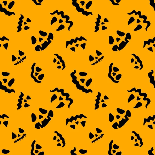 Halloween Seamless Spooky Faces Pattern Clothes Print Wrapping Paper Kids — 스톡 사진