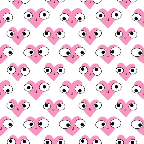 Valentines seamless cartoon hearts love pattern for kids and wrapping paper and notebooks and fabrics. High quality photo