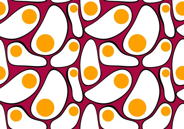 Ontbijt Naadloos Roerei Patroon Voor Stoffen Kinderen Kleding Stoffen Inpakpapier — Stockfoto