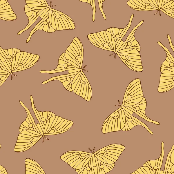 Luna moth seamless butterfly pattern for fabrics and wrapping paper and notebooks and summer clothes print and kids. High quality illustration