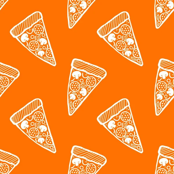 Cartoon pizza seamless food menu pattern for fabrics and wrapping paper and clothes print and accessories and kids. High quality illustration