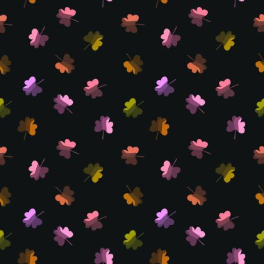 Kağıt, giysi baskısı, not defterleri ve şenlik için yonca ile kusursuz Aziz Patrick günü deseni. Yüksek kaliteli illüstrasyon