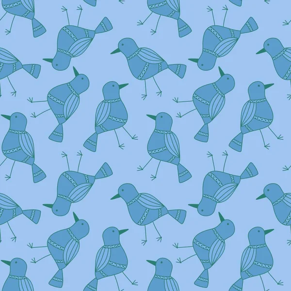 Cartoon doodle seamless birds pattern for fabrics and wrapping paper and notebooks and linens and kids. High quality photo