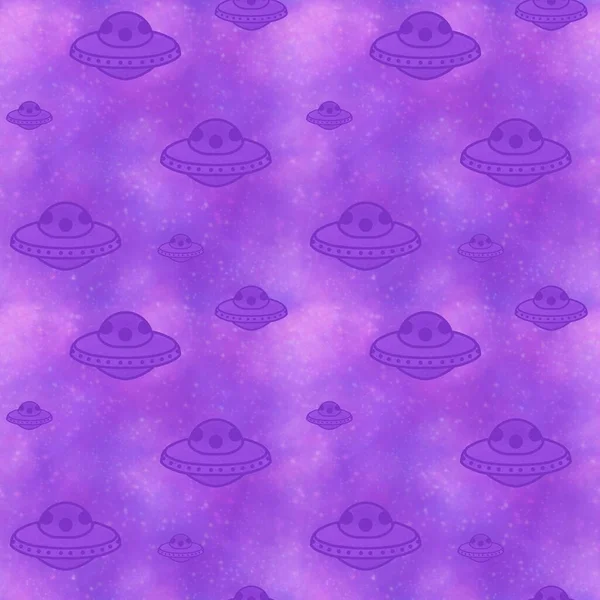 Spaceship Seamless Ufo Pattern Kids Clothes Print Accessories Wrapping Paper — Foto Stock