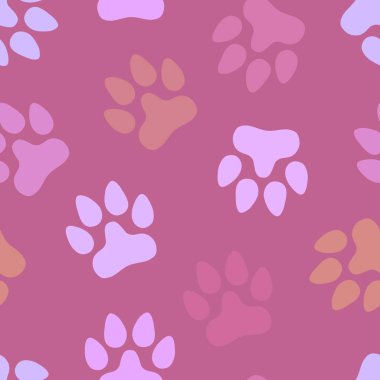 Kağıt, çocuk ve giysi baskısı, kumaş ve hobiler için kusursuz kedi köpek ayak izleri. Yüksek kaliteli illüstrasyon
