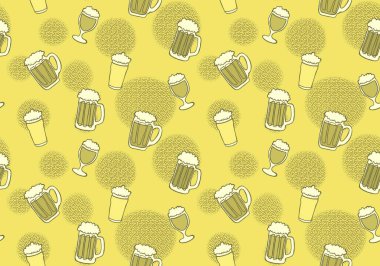 Kağıt, menü, kıyafet baskısı, aksesuarlar, not defterleri ve festival için kusursuz ahşap şablonu. Yüksek kaliteli illüstrasyon