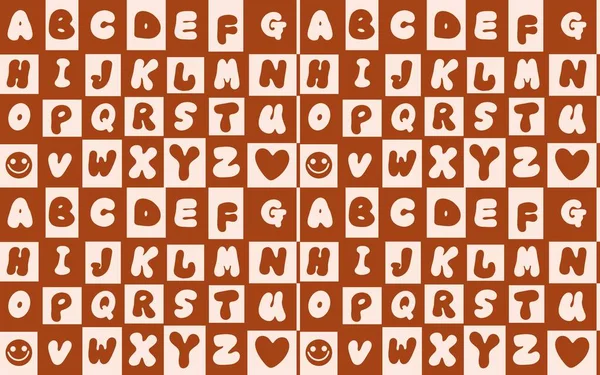Angielski Wzór Alfabetu Szkolnego Dla Dzieci Tkanin Papieru Pakowania Notebooków — Zdjęcie stockowe